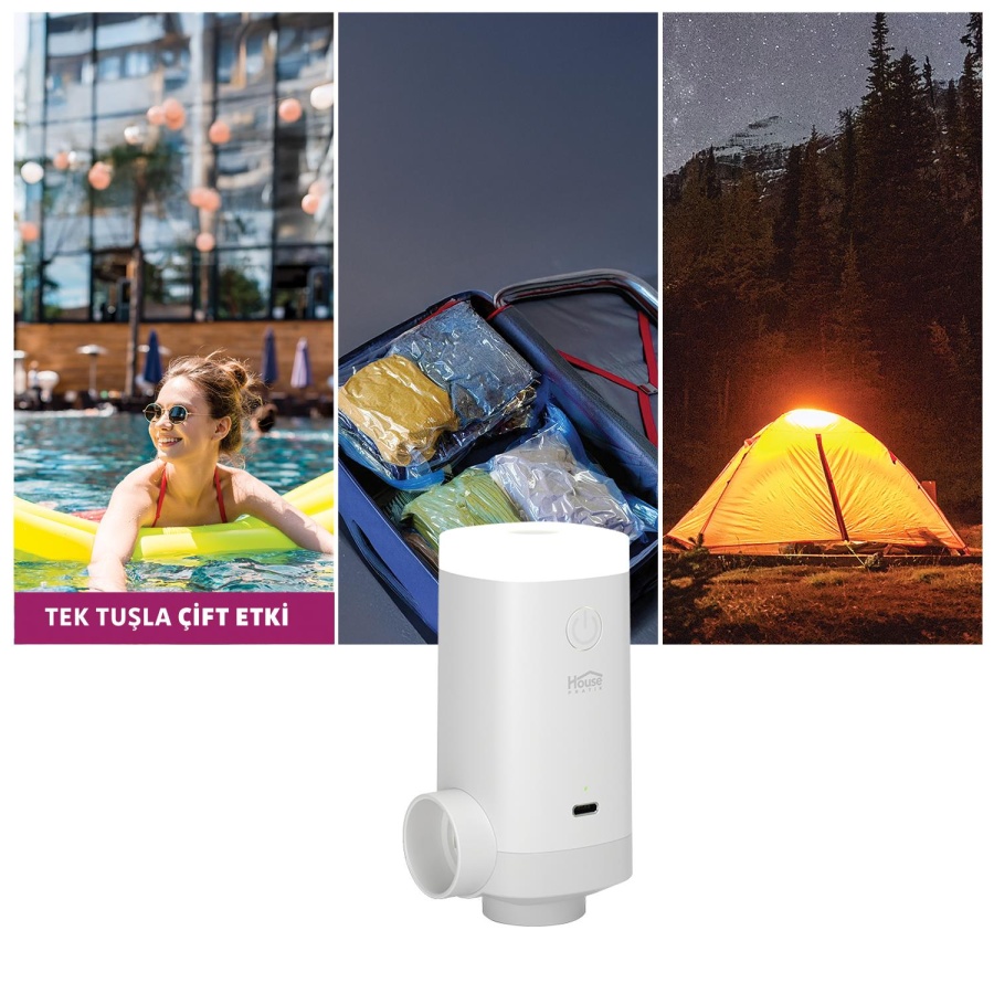 House Pratik HP83 Şarjlı Hava Pompası Ve Vakumlama Cihazı - 3