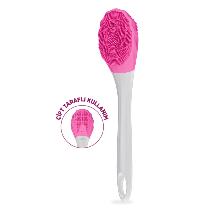 House Pratik HP87 Şarjlı Silikon Duş Fırçası 3 Mod Titreşimli Vücut Temizleme Fırçası Pembe - 2