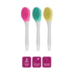 House Pratik HP87 Şarjlı Silikon Duş Fırçası 3 Mod Titreşimli Vücut Temizleme Fırçası Sarı - 4