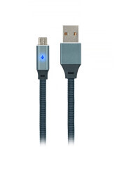 MF Product 0019 2.4A Ledli Micro Usb Hızlı Şarj Kablosu 1.2 m Gri - 1