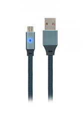 MF Product 0019 2.4A Ledli Micro Usb Hızlı Şarj Kablosu 1.2 m Gri - 1