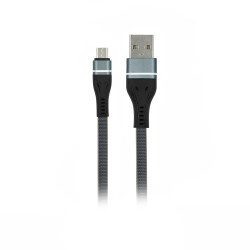 MF Product 0027 Yassı 2.4A Micro Usb Hızlı Şarj Kablosu 1 m Gri - 1