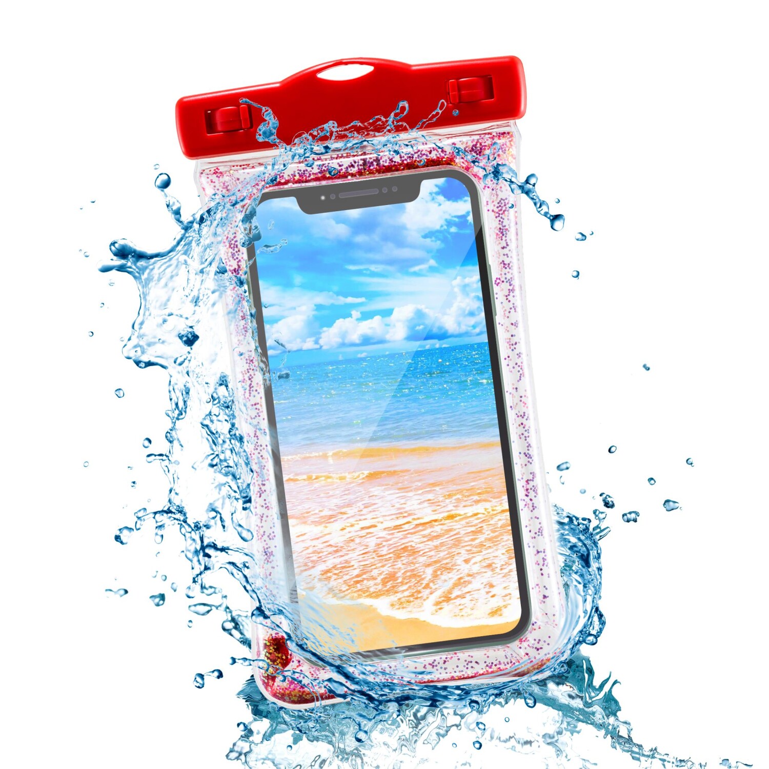 MF Product 0243 Su Geçirmez Telefon Kılıfı Kırmızı - MF Product