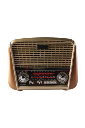 MF Product Acoustic 0186 Retro Fenerli Kablosuz Radyolu Bluetooth Hoparlör Kahverengi - 1
