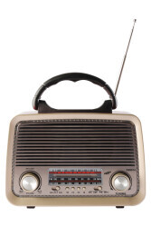 MF Product Acoustic 0189 Retro Kablosuz Radyolu Bluetooth Hoparlör Kırmızı - 1