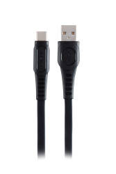 MF Product Jettpower 0025 Yassı 2.4A Type-C Hızlı Şarj Kablosu 1 m Siyah - 1