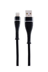 MF Product Jettpower 0041 Metal Başlıklı Örgülü 2.1A Lightning Hızlı Şarj Kablosu 30 cm Siyah - 1