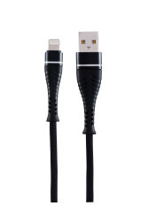 MF Product Jettpower 0041 Metal Başlıklı Örgülü 2.1A Lightning Hızlı Şarj Kablosu 30 cm Siyah - 1