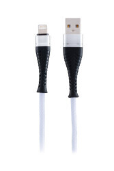 MF Product Jettpower 0042 Metal Başlıklı Örgülü 2.1A Lightning Hızlı Şarj Kablosu 1 m Beyaz - 1