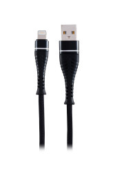 MF Product Jettpower 0042 Metal Başlıklı Örgülü 2.1A Lightning Hızlı Şarj Kablosu 1 m Siyah - 1