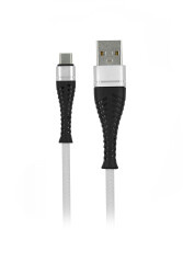 MF Product Jettpower 0045 Metal Başlıklı Örgülü 2.4A Type-C Hızlı Şarj Kablosu 1 m Beyaz - 1