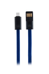 MF Product Jettpower 0047 Metal Başlıklı Örgülü 3A Micro Usb Hızlı Şarj Kablosu 20 cm Mavi - MF Product