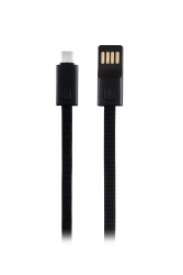 MF Product Jettpower 0047 Metal Başlıklı Örgülü 3A Micro Usb Hızlı Şarj Kablosu 20 cm Siyah - MF Product