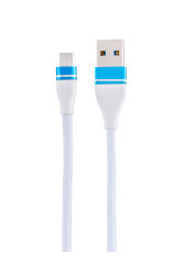 MF Product Jettpower 0050 Metal Başlıklı Örgülü 2.4A Micro Usb Hızlı Şarj Kablosu 30 cm Beyaz - 1