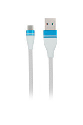 MF Product Jettpower 0058 Metal Başlıklı Örgülü 2.4A Type-C Hızlı Şarj Kablosu 2 m Beyaz - 1