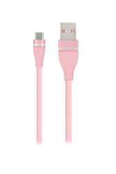 MF Product Jettpower 0058 Metal Başlıklı Örgülü 2.4A Type-C Hızlı Şarj Kablosu 2 m Pembe - 1