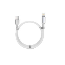 MF Product Jettpower 0597 Mıknatıslı Sarma Lightning Şarj Kablosu 1 m Beyaz - 1