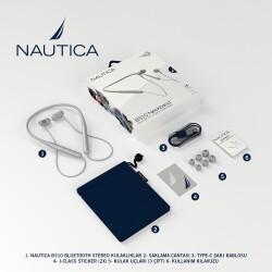 Nautica B310 Neckband Boyunluklu Bluetooth Sporcu Kulaklığı Gri - 5