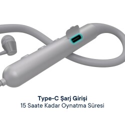 Nautica B310 Neckband Boyunluklu Bluetooth Sporcu Kulaklığı Gri - 4