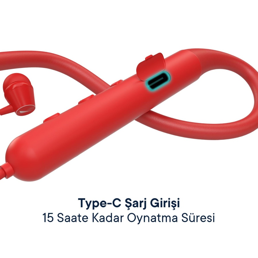 Nautica B310 Neckband Boyunluklu Bluetooth Sporcu Kulaklığı Kırmızı - 4