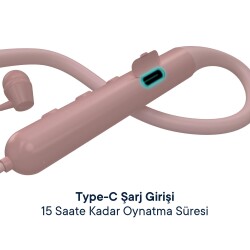 Nautica B310 Neckband Boyunluklu Bluetooth Sporcu Kulaklığı Pembe - 4