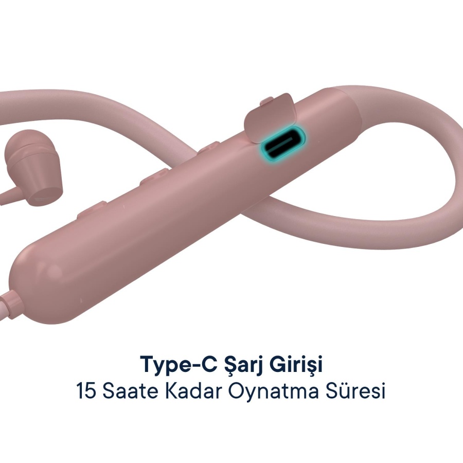 Nautica B310 Neckband Boyunluklu Bluetooth Sporcu Kulaklığı Pembe - 4