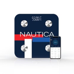 Nautica BT600 Pilli Bluetooth Vücut Analizli Yağ Kas Su Ölçer Hassas Akıllı Tartı Baskül Logo Navy - Nautica
