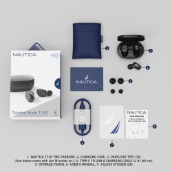 Nautica Buds T120 TWS Stereo Kablosuz Kulak İçi Kulaklık Kırmızı - 6