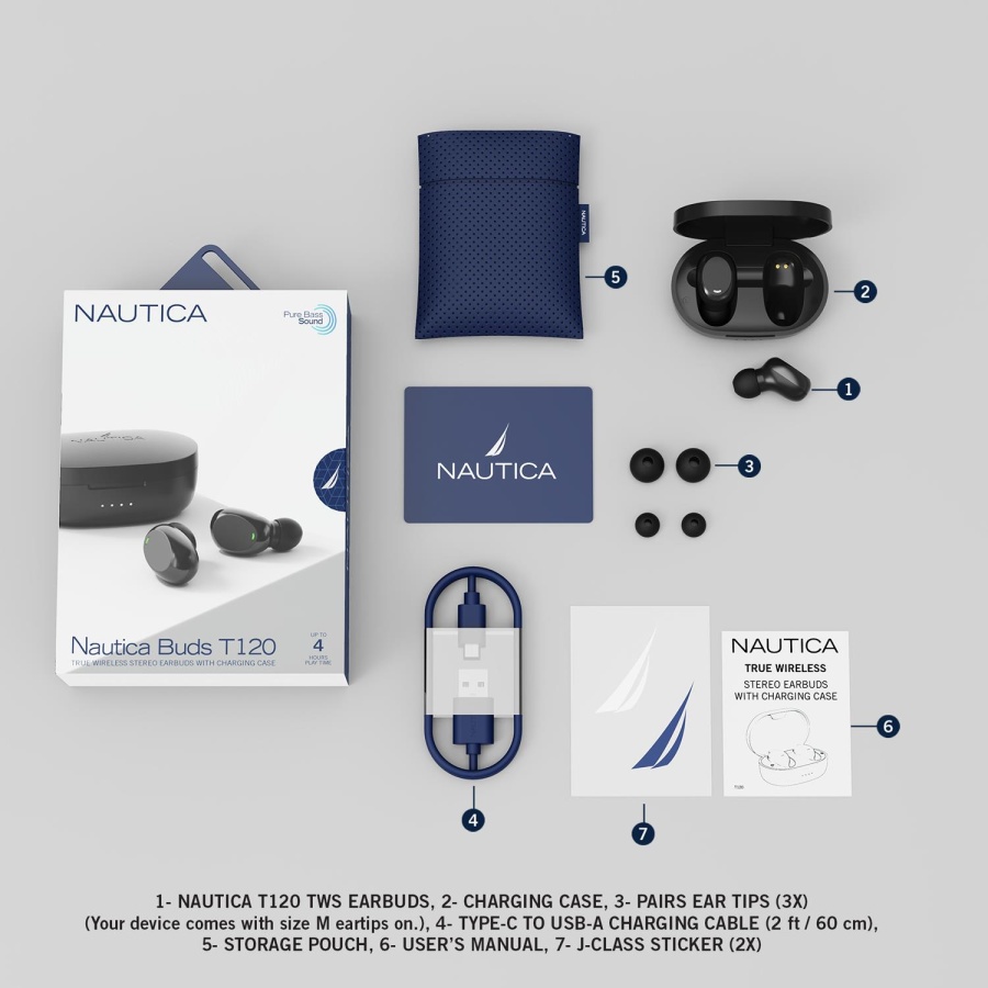 Nautica Buds T120 TWS Stereo Kablosuz Kulak İçi Kulaklık Kırmızı - 6