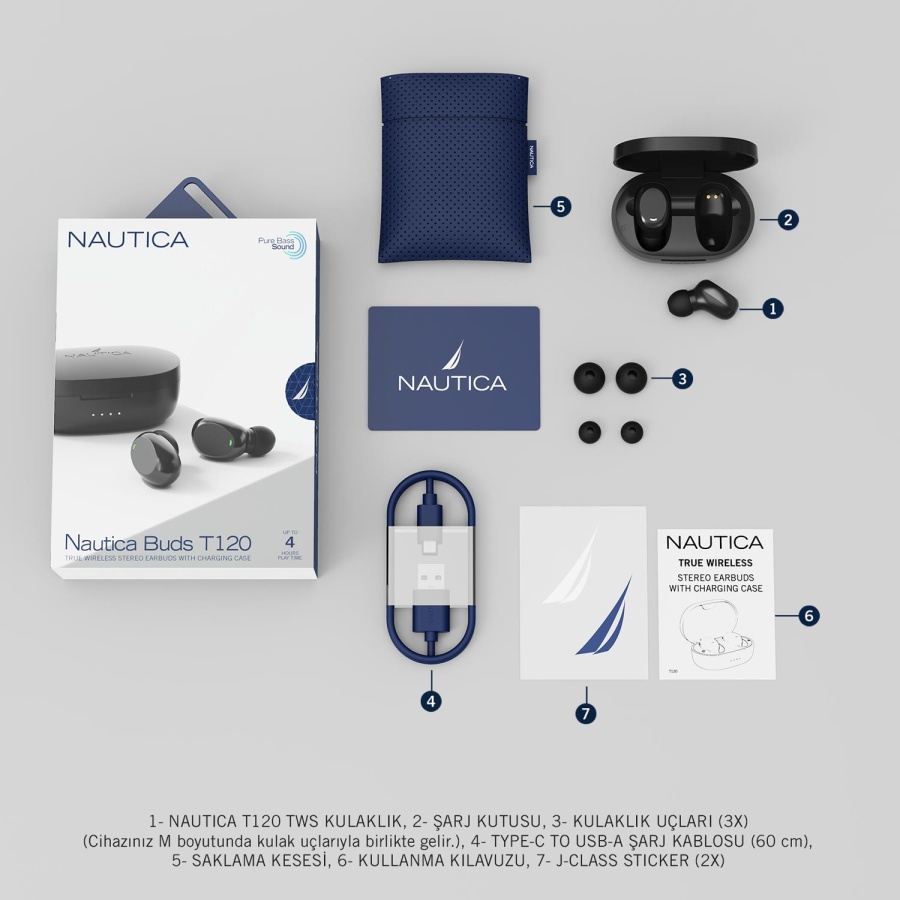 Nautica Buds T120 TWS Kulakiçi Kulaklık Siyah - 6
