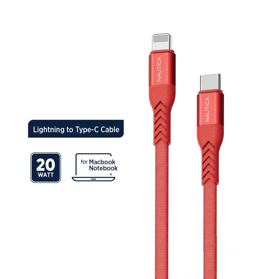 Nautica C420 Type-C to Lightning 20W Hızlı Şarj ve Data Kablosu 1.2 Metre Kırmızı - 2