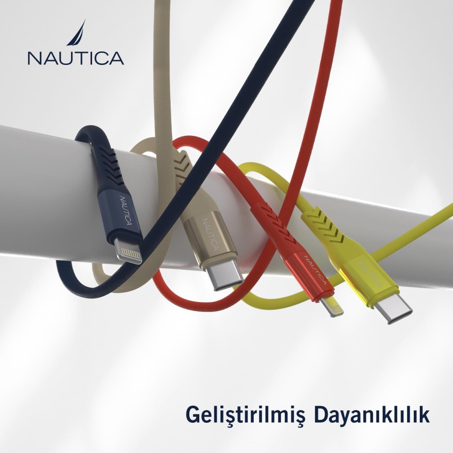 Nautica C50 USB-C to Lightning 120 cm Şarj ve Data Kablosu Navy - 5