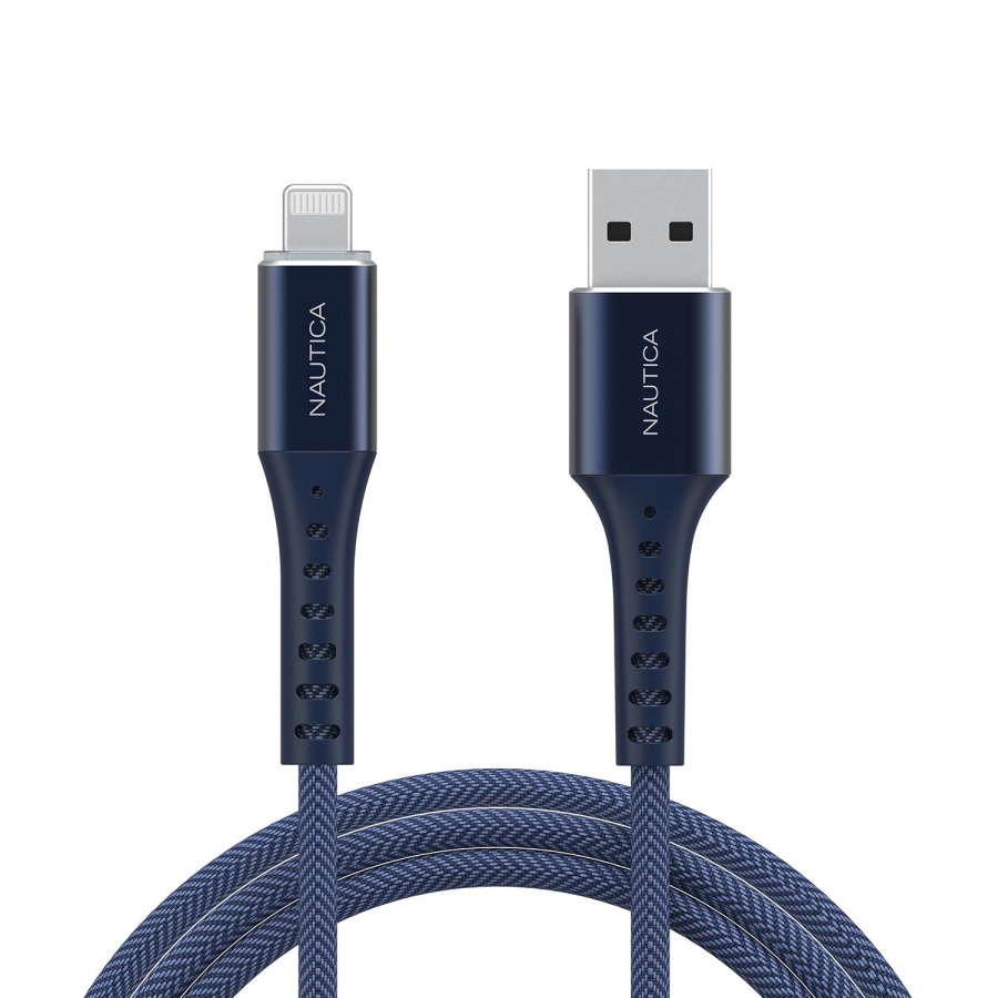 Nautica C65 MFI Lightning to USB-A 12W Örgülü Hızlı Şarj ve Data Kablosu 3M Navy - 1