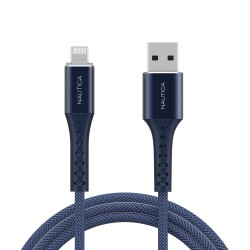 Nautica C65 MFI Lightning to USB-A 12W Örgülü Hızlı Şarj ve Data Kablosu 3M Navy - Nautica