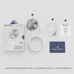 Nautica CH200 Magsafe Wireless Kablosuz 15W Hızlı Şarj Cihazı Beyaz - 7