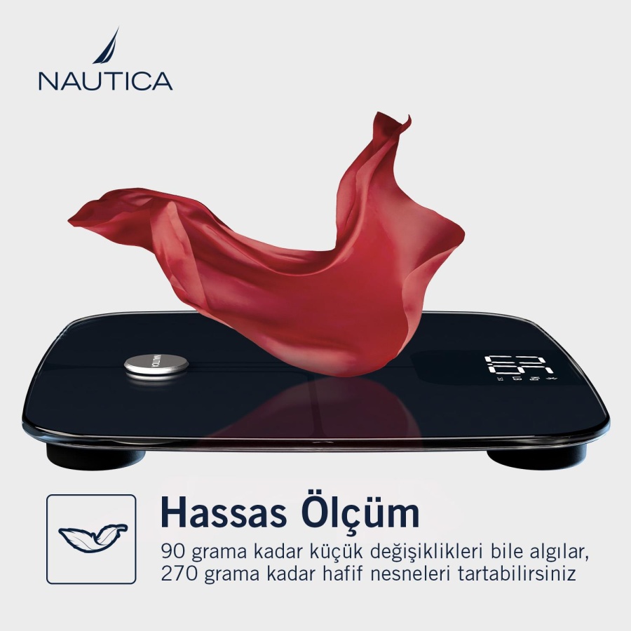 Nautica Classic Collection Plus Vücut Analizli Akıllı BT Tartı Baskül Sarı - 5