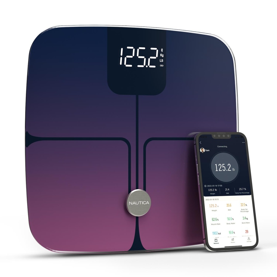 Nautica Gradient Collection Plus Vücut Analizli Akıllı Bluetooth Tartı Baskül Navy Mor - 1