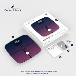 Nautica Gradient Collection Plus Vücut Analizli Akıllı Bluetooth Tartı Baskül Navy Mor - 6