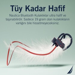 Nautica H110 Bluetooth Sporcu Kulaklığı Kırmızı - 6