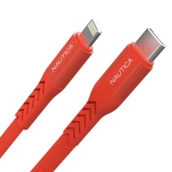 Nautica Lightning to USB-C Cable (7ft) Red - Nautica
