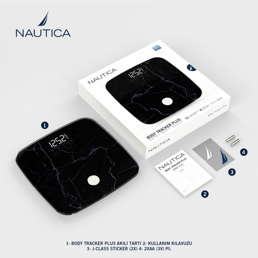 Nautica Marble Collection Body Tracker Plus Akıllı Tartı Siyah - 6