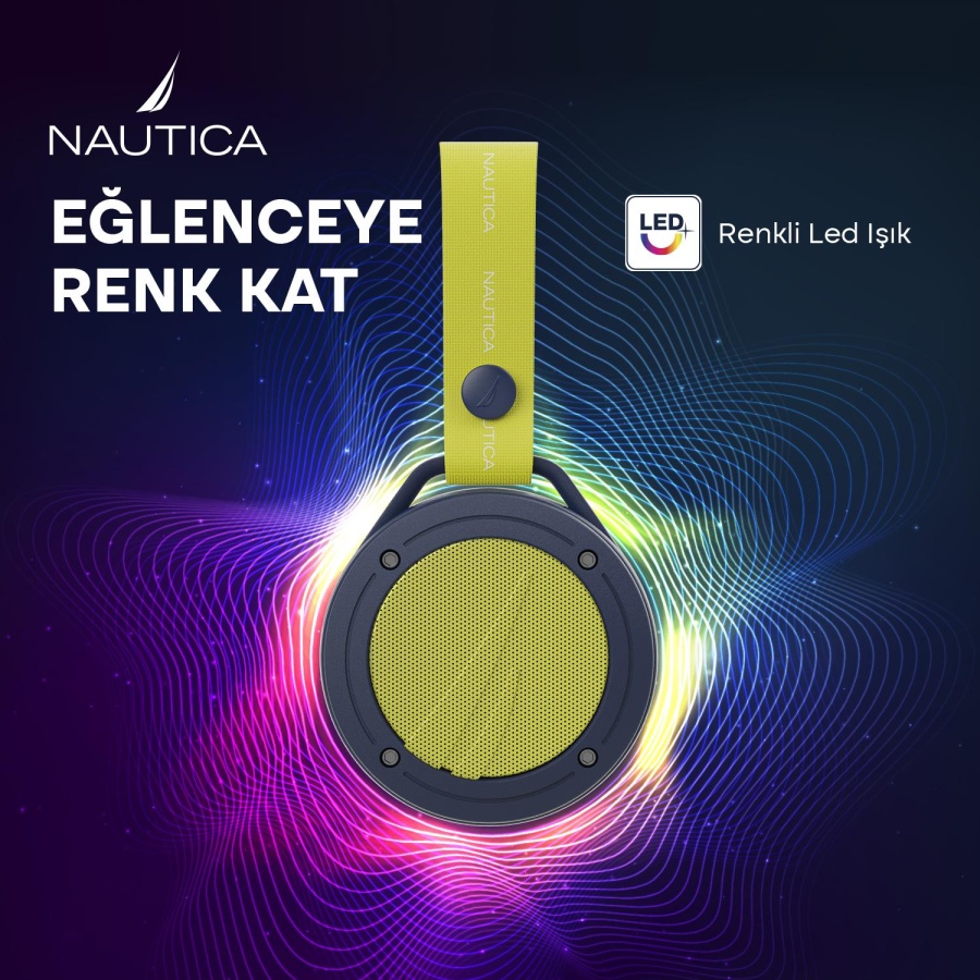 Nautica S20 Taşınabilir Bluetooth Speaker Hoparlör Ses Bombası 400mAh Navy Sarı - 4