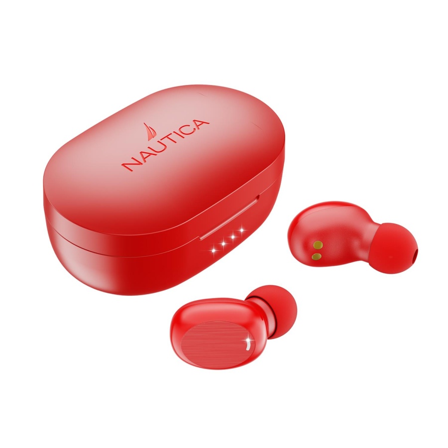 Nautica T120 TWS Earbuds With Charging Case White Red - 1