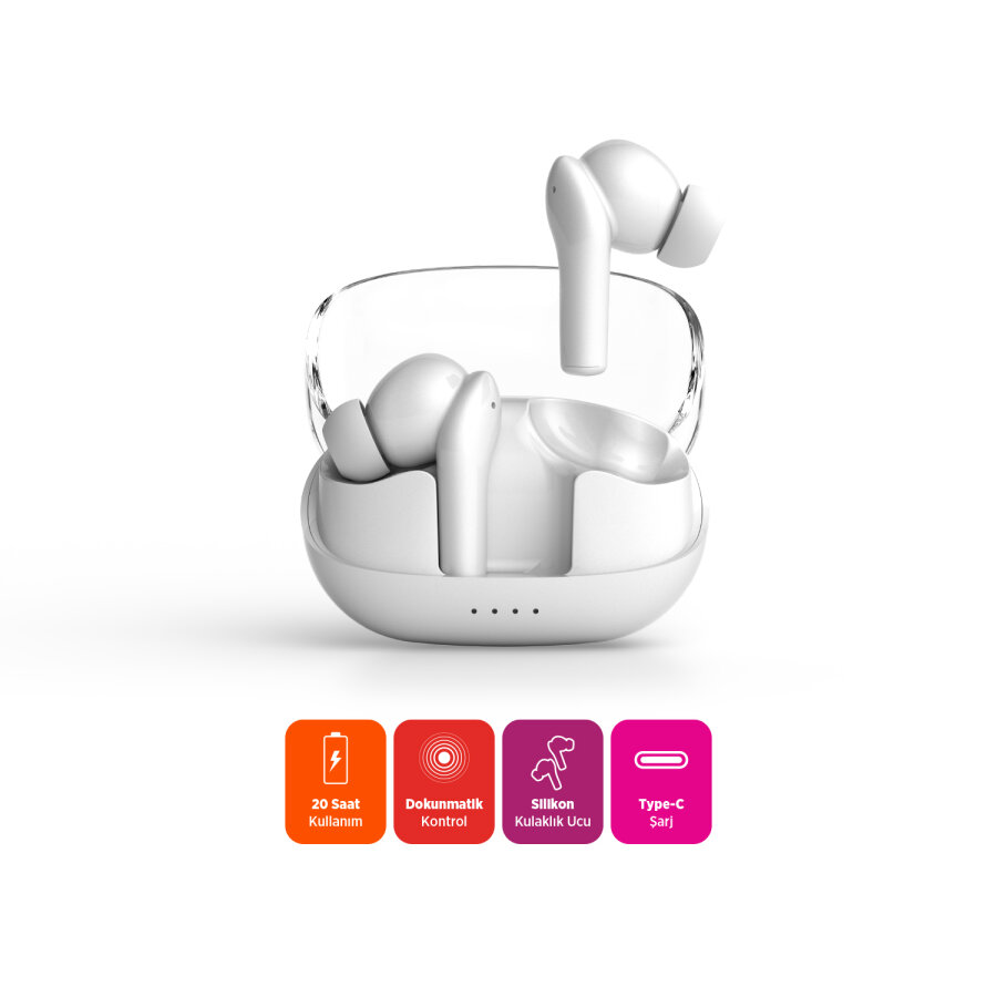 Polosmart FS100 TWS Kablosuz Kulaklık - Beyaz - 2