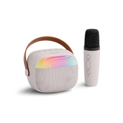 Polosmart FS101 Kablosuz RGB Led Aydınlatmalı Bluetooth 5.4 Mikrofonlu Karaoke Set Beyaz - 4