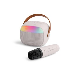 Polosmart FS101 Kablosuz RGB Led Aydınlatmalı Bluetooth 5.4 Mikrofonlu Karaoke Set Beyaz - Polosmart
