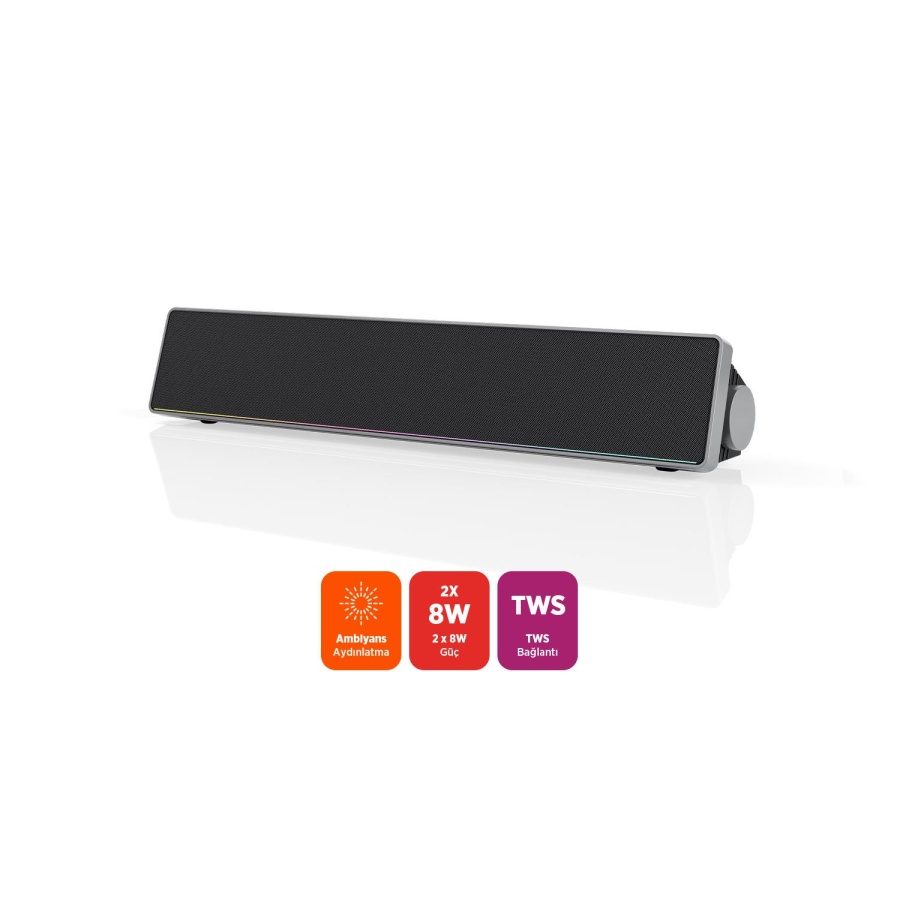 Polosmart FS104 Kablosuz BT Soundbar Hoparlör Speaker 16W Siyah - 5