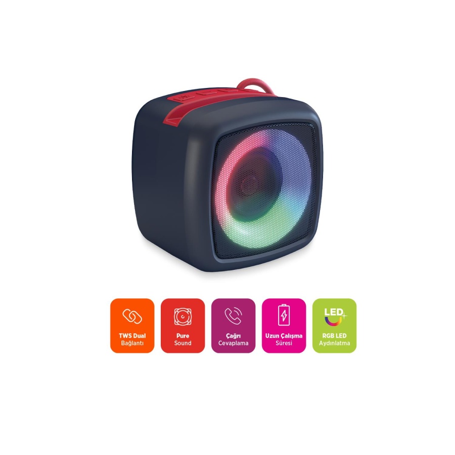 Polosmart FS105 Taşınabilir Şarjlı Kablosuz BT Hoparlör 1200 mAh Speaker Siyah - 5