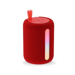 Polosmart FS110 Işıklı Taşınabilir Kablosuz Bluetooth Speaker Hoparlör 1200 mAh Kırmızı - Polosmart