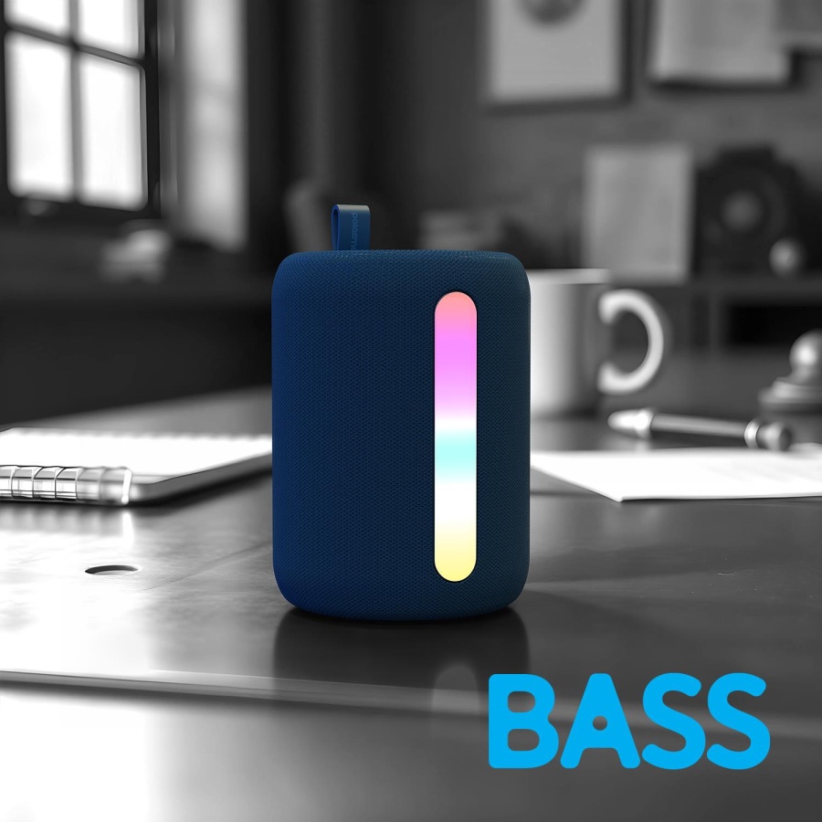 Polosmart FS110 Işıklı Taşınabilir Kablosuz Bluetooth Speaker Hoparlör 1200 mAh Navy - 3